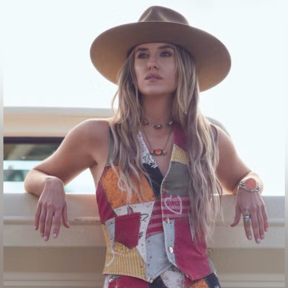 Wrangler + Lainey Patchwork Button-Front Vest in … - image 3